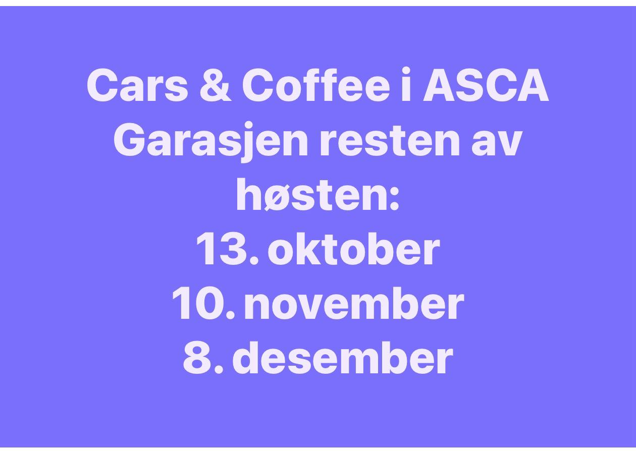 Cars & Coffee høsten 2026